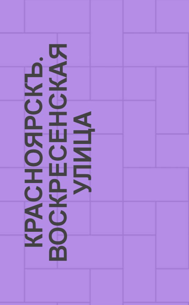 Красноярскъ. Воскресенская улица = Krasnojarsk