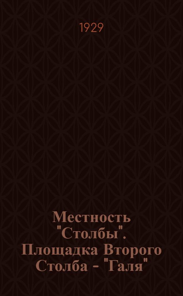 Местность "Столбы". Площадка Второго Столба - "Галя"