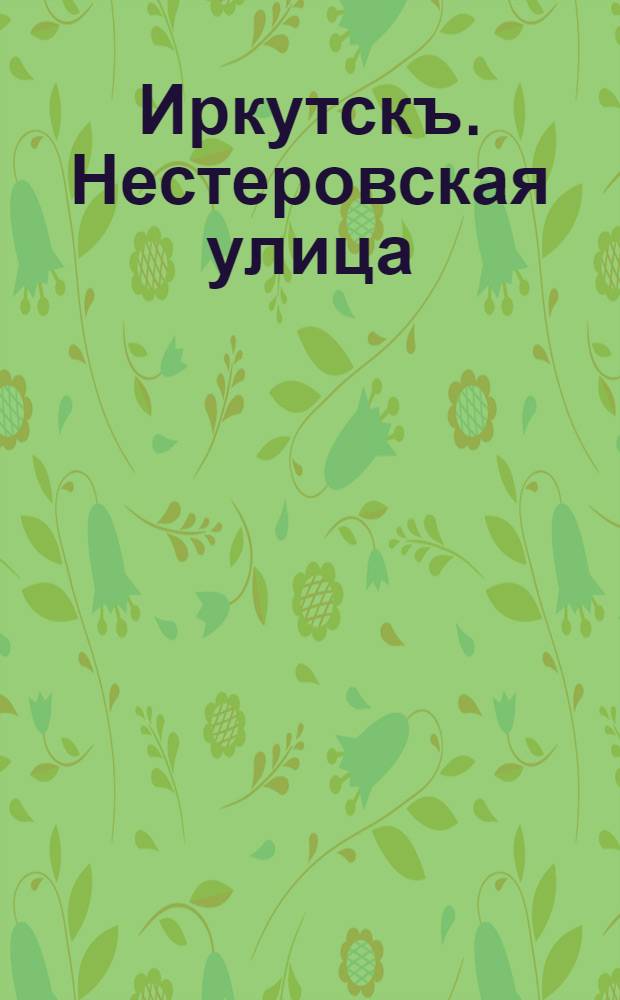 Иркутскъ. Нестеровская улица = Irkoursk. Rue Nesterovskaya