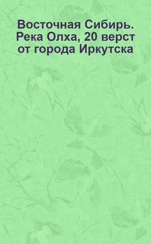 Восточная Сибирь. Река Олха, 20 верст от города Иркутска