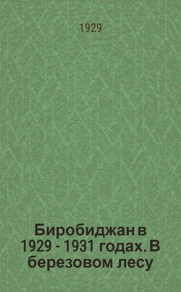 Биробиджан в 1929 - 1931 годах. В березовом лесу