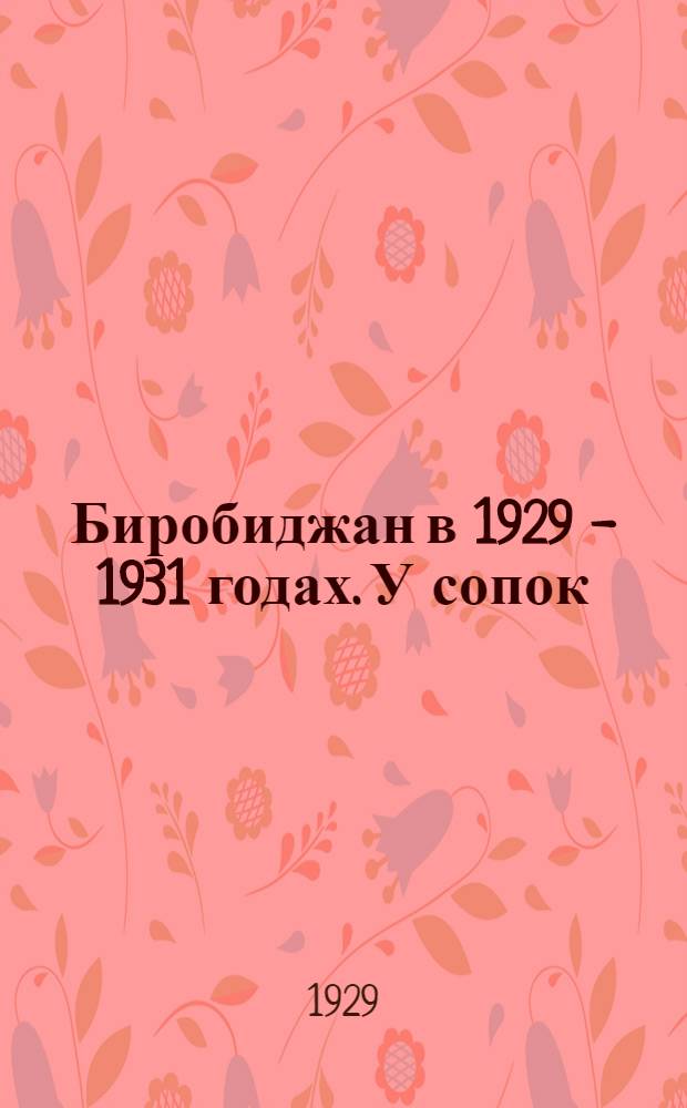 Биробиджан в 1929 - 1931 годах. У сопок