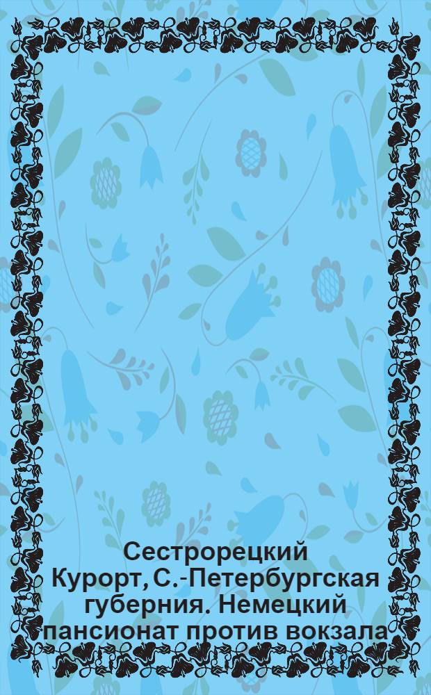 Сестрорецкий Курорт, С.-Петербургская губерния. Немецкий пансионат против вокзала