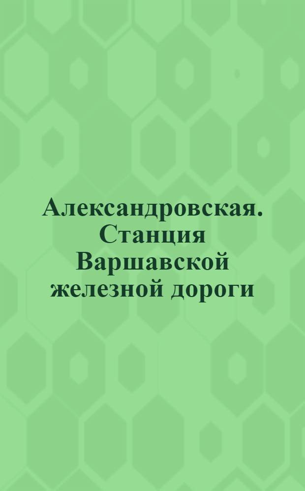 Александровская. Станция Варшавской железной дороги = Alexandrovskaja. La gare