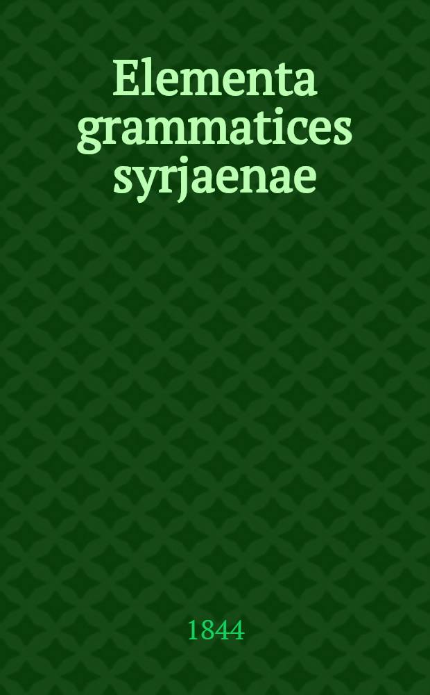 Elementa grammatices syrjaenae