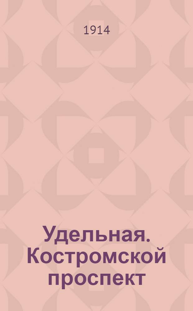 Удельная. Костромской проспект = Oudelnaïa. La perspective de Kostroma