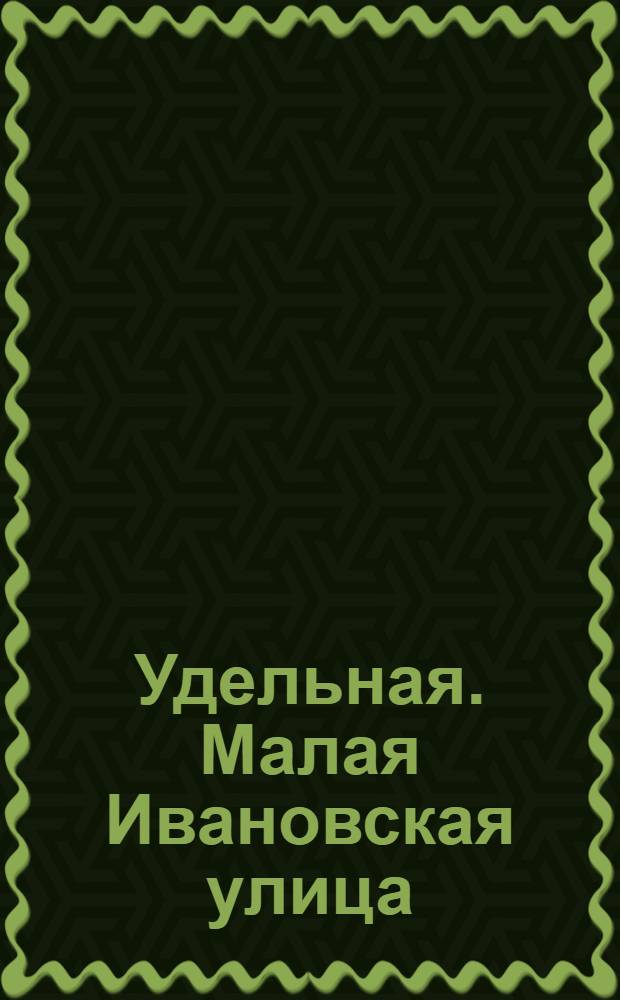 Удельная. Малая Ивановская улица