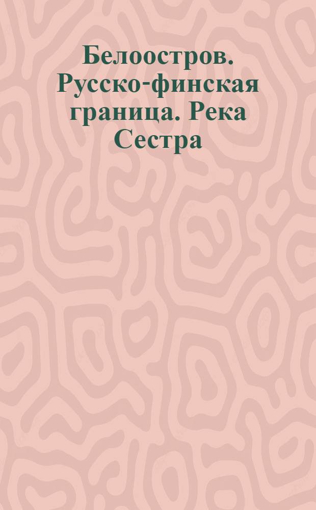 [Белоостров.] Русско-финская граница. Река Сестра