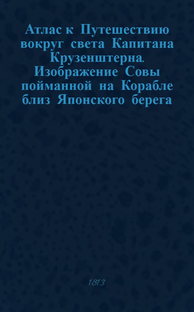 Атлас к Путешествию вокруг света Капитана Крузенштерна. Изображение Совы пойманной на Корабле близ Японского берега