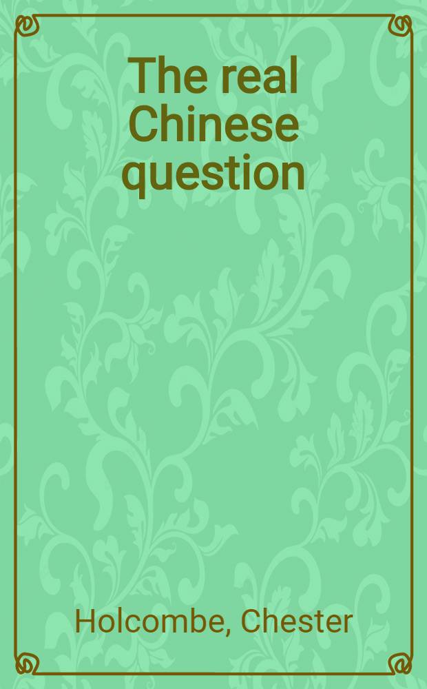 The real Chinese question