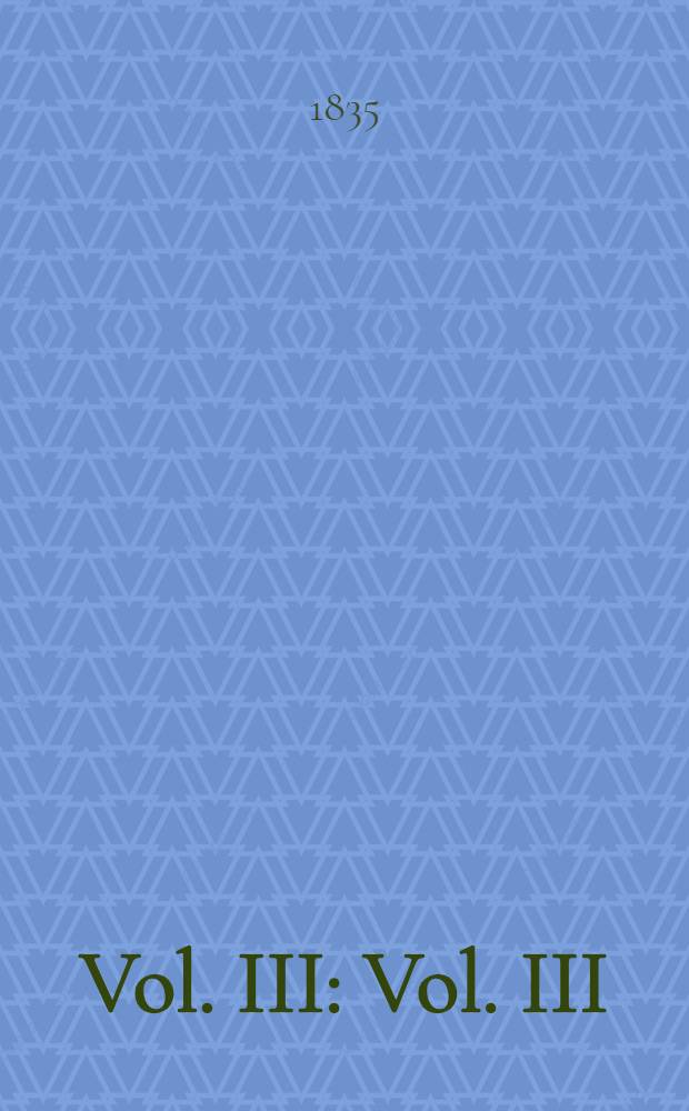 Vol. III : Vol. III