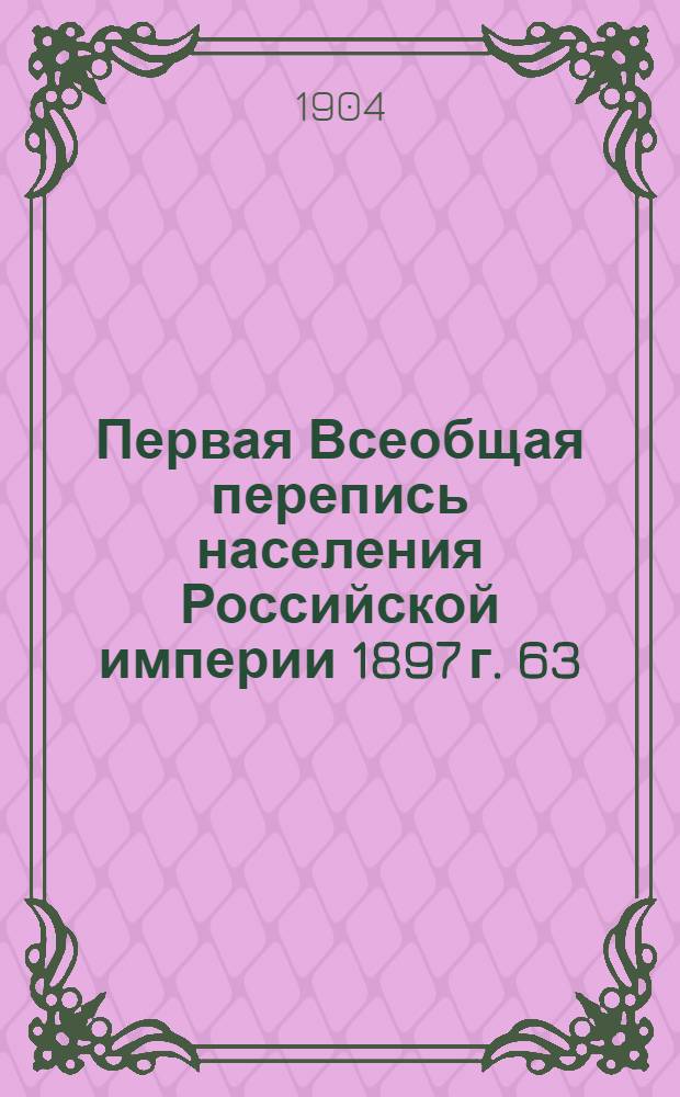 Первая Всеобщая перепись населения Российской империи 1897 г. 63 : Елисаветпольская губерния