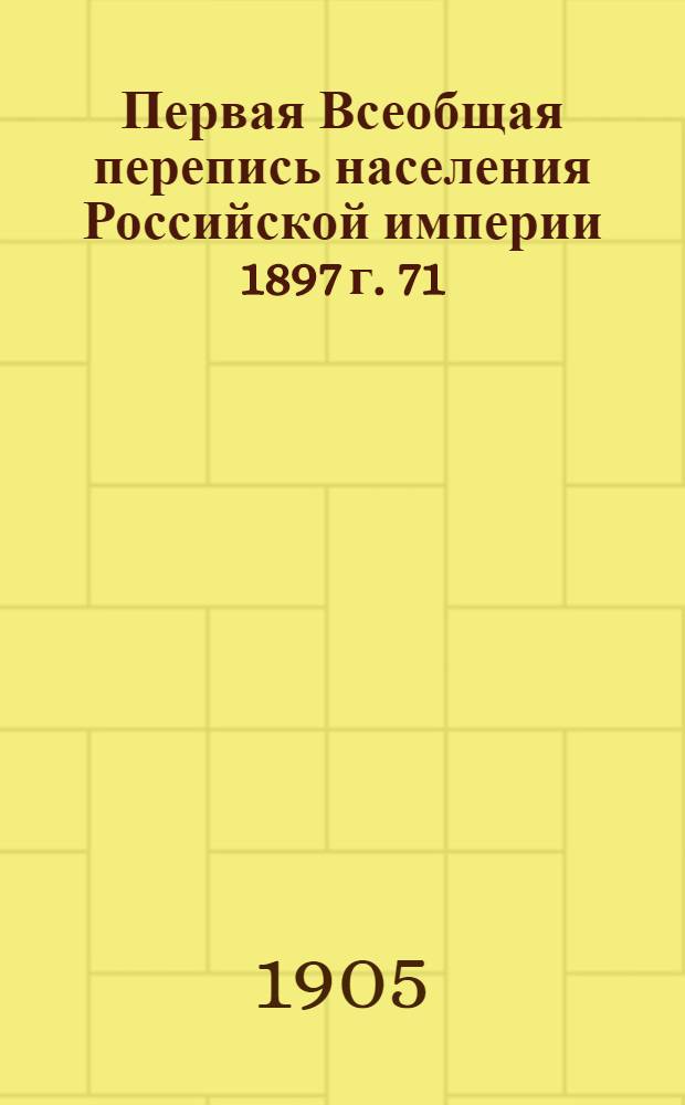 Первая Всеобщая перепись населения Российской империи 1897 г. 71 : Эриванская губерния