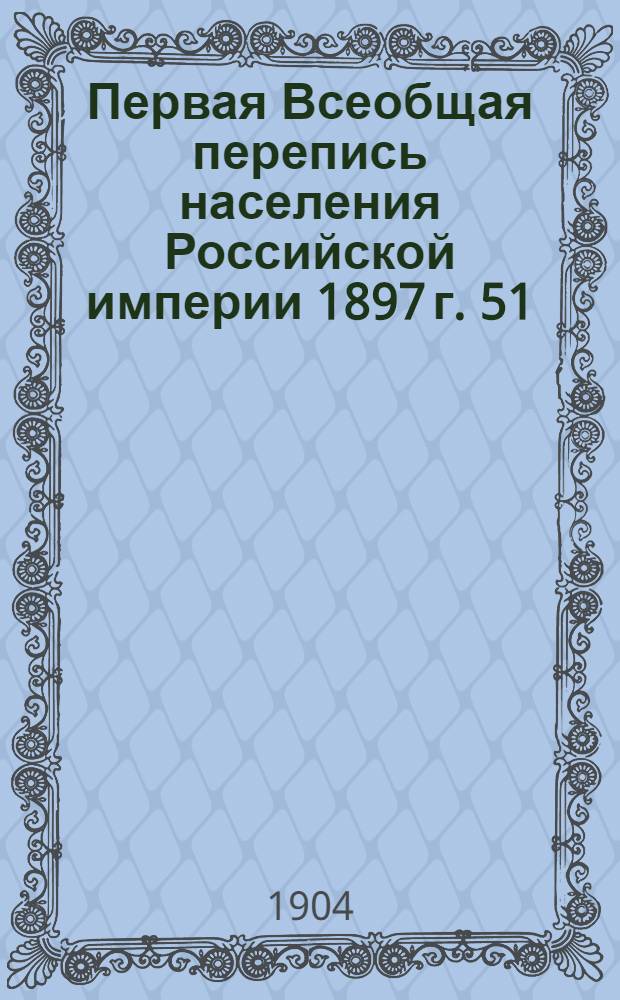 Первая Всеобщая перепись населения Российской империи 1897 г. 51 : Г. Варшава