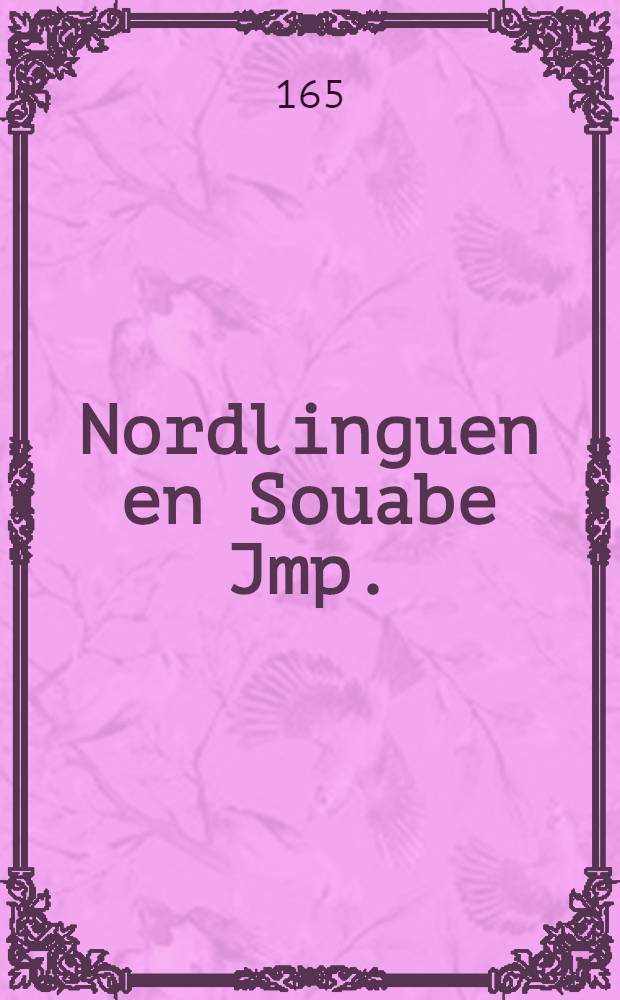 Nordlinguen en Souabe Jmp.