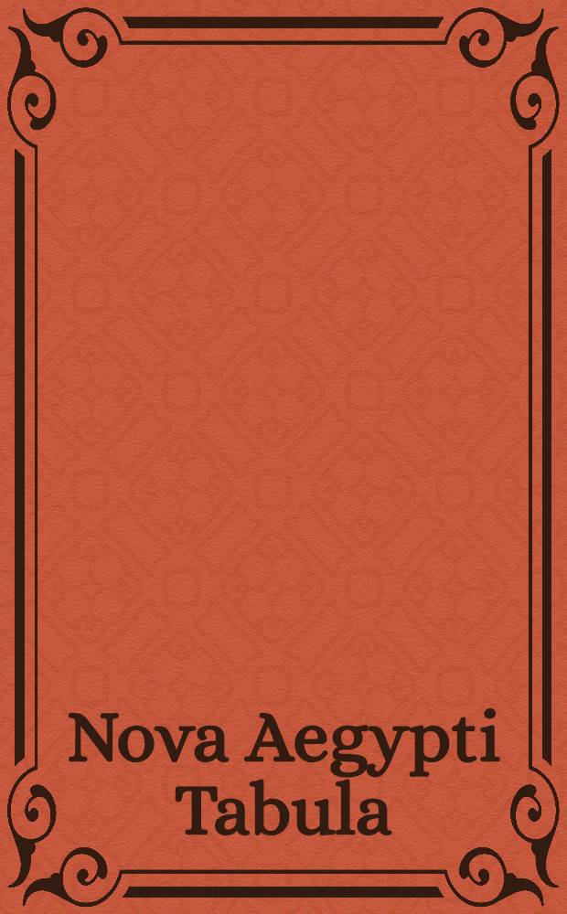 Nova Aegypti Tabula