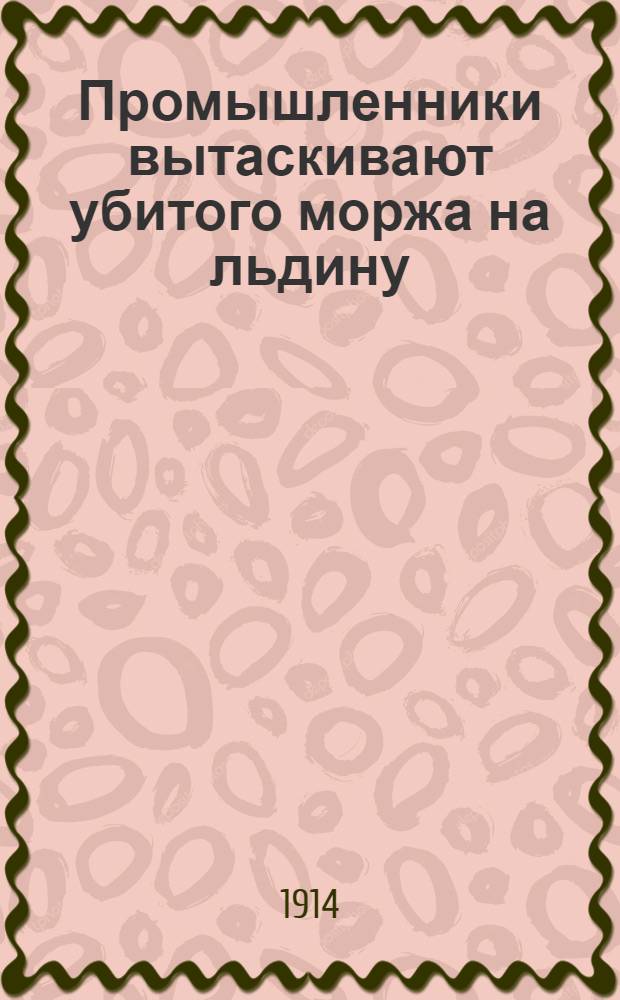 Промышленники вытаскивают убитого моржа на льдину : открытка