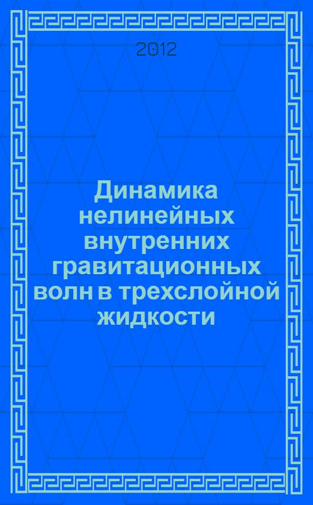 Динамика нелинейных внутренних гравитационных волн в трехслойной жидкости : автореф. дис. на соиск. учен. степ. к. ф. - м. н. : специальность 01.02.05 <Механика жидкости, газа и плазмы>