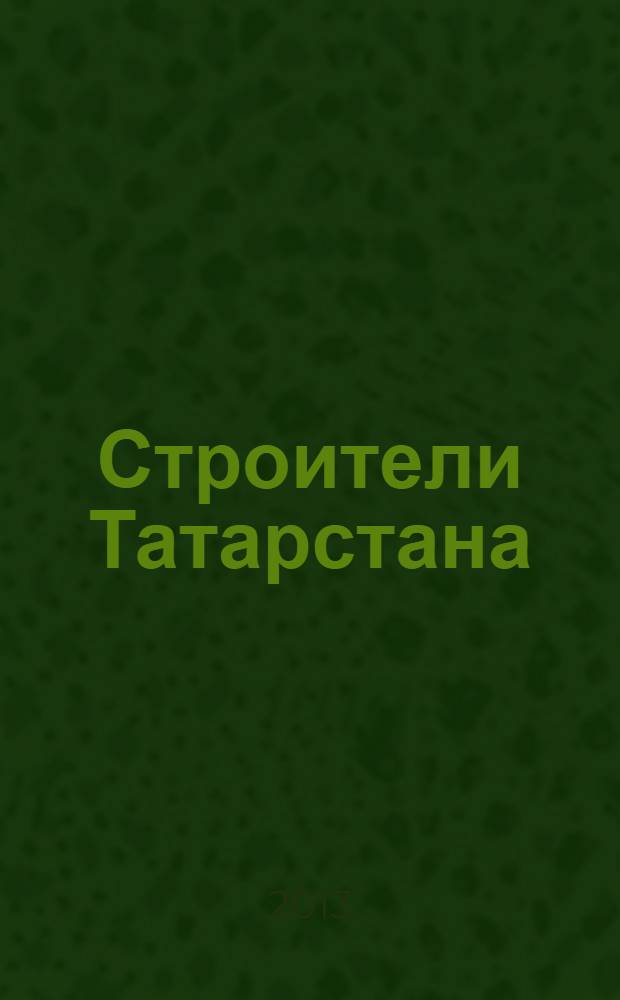Строители Татарстана : официальное информационно-аналитическое издание. 2013, № 6 (45)