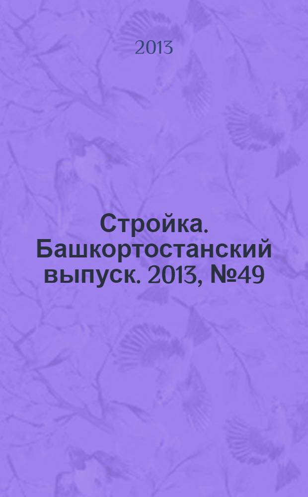 Стройка. Башкортостанский выпуск. 2013, № 49 (529)