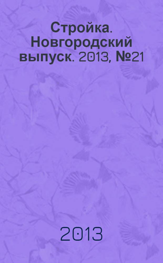 Стройка. Новгородский выпуск. 2013, № 21 (305)