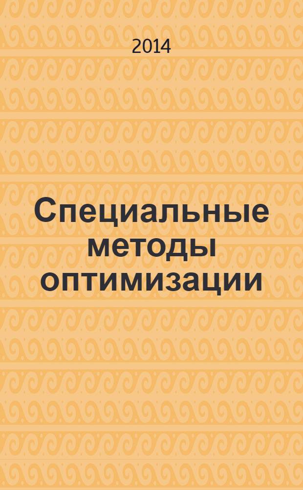 Специальные методы оптимизации : учебное пособие