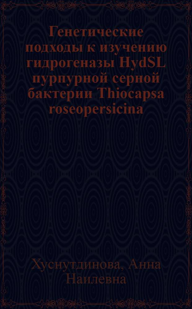 Генетические подходы к изучению гидрогеназы HydSL пурпурной серной бактерии Thiocapsa roseopersicina : автореф. дис. на соиск. учен. степ. к. б. н. : специальность 03.01.04 <Биохимия>