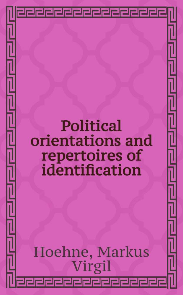 Political orientations and repertoires of identification: state and identity formation in Northern Somalia : Dissertation = Политические ориентации и репертуары идентификации :государство и создание идентичности в Северном Сомали.