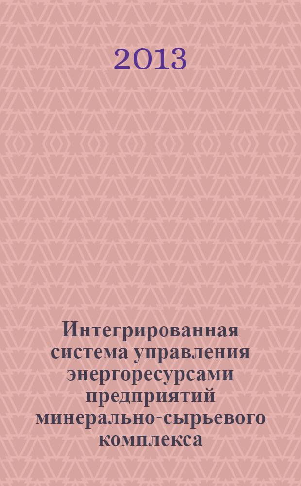 Интегрированная система управления энергоресурсами предприятий минерально-сырьевого комплекса