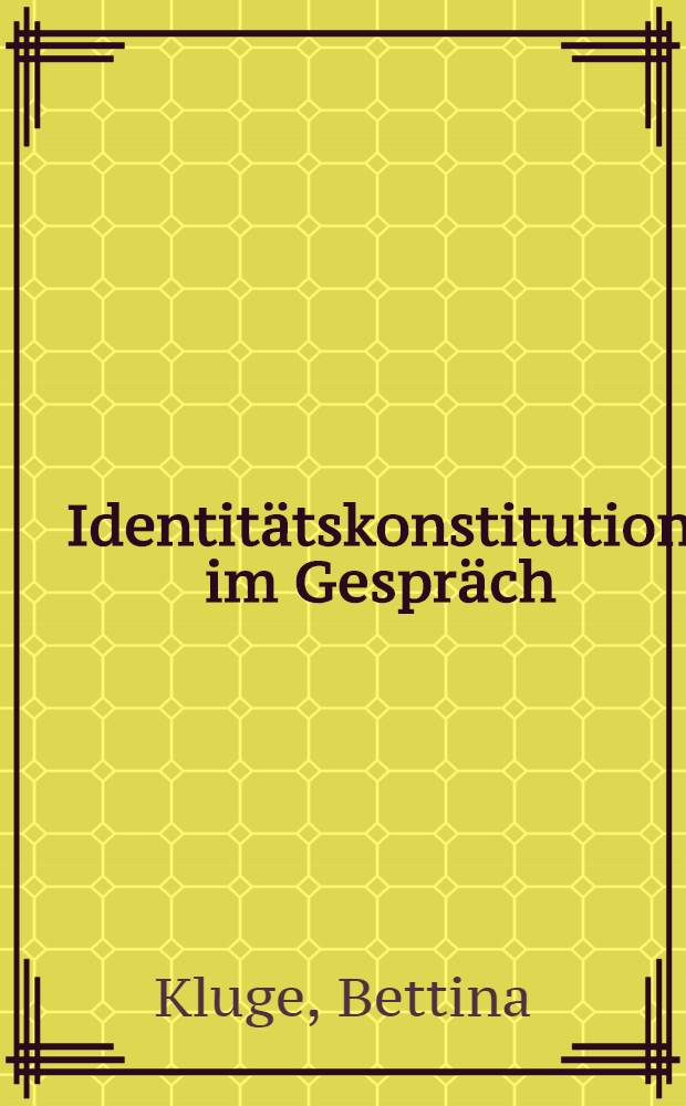 Identitätskonstitution im Gespräch: südchilenische Migrantinnen in Santiago de Chile = Структура собственного "Я" в разговоре. Южночилийские женщины-мигрантки в Сантьяго-де-Чили.