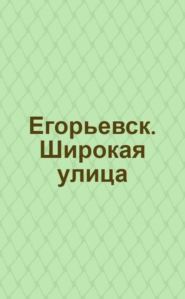 Егорьевск. Широкая улица = Egorjevsk. Strato Ŝirokaja : открытое письмо