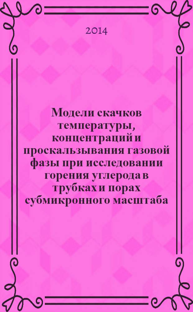 Модели скачков температуры, концентраций и проскальзывания газовой фазы при исследовании горения углерода в трубках и порах субмикронного масштаба