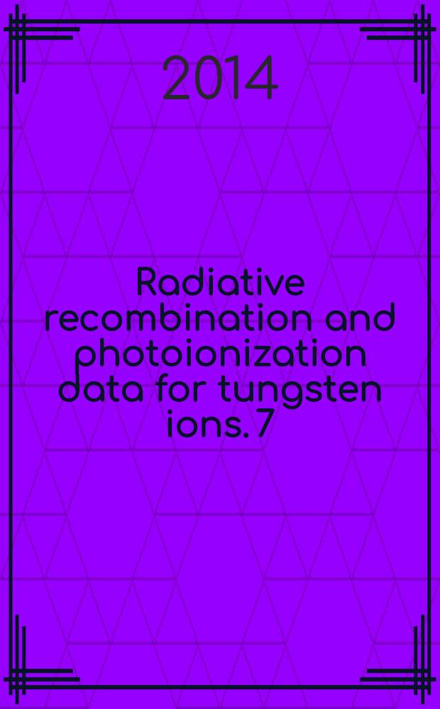 Radiative recombination and photoionization data for tungsten ions. 7 : W19+ - W23+