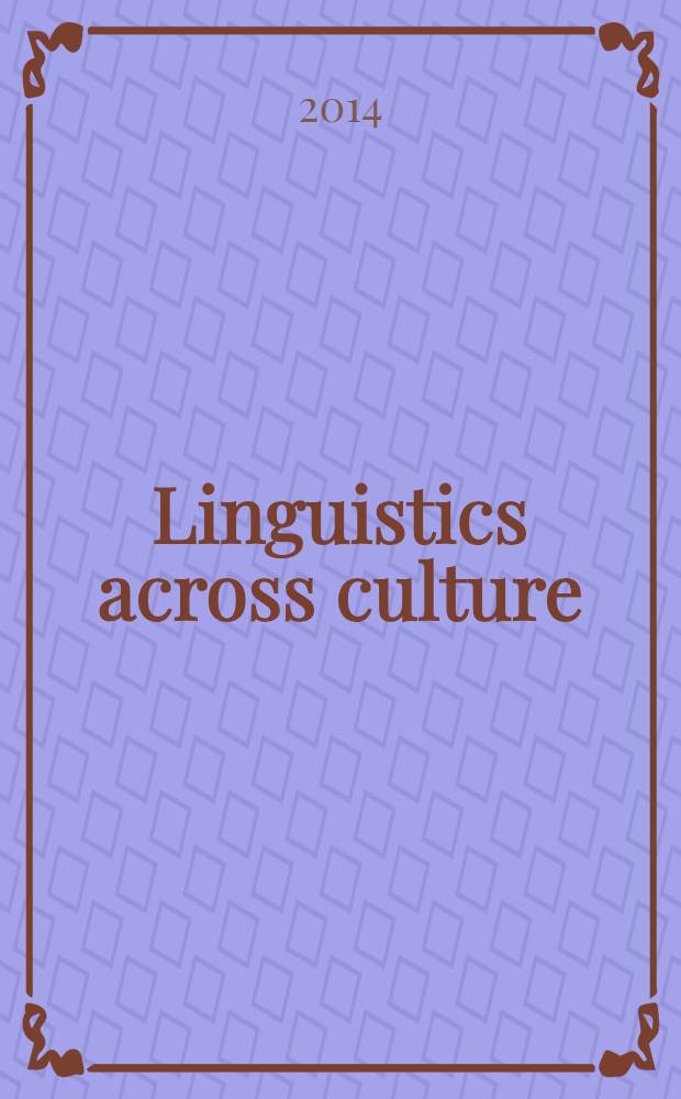 Linguistics across culture : [a collection of papers]. 3