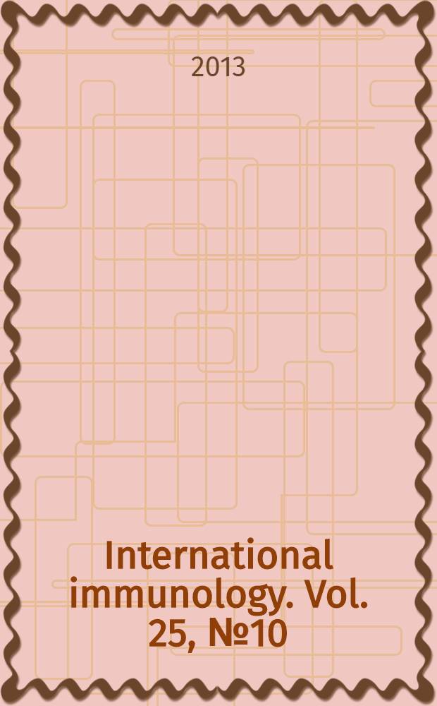 International immunology. Vol. 25, № 10