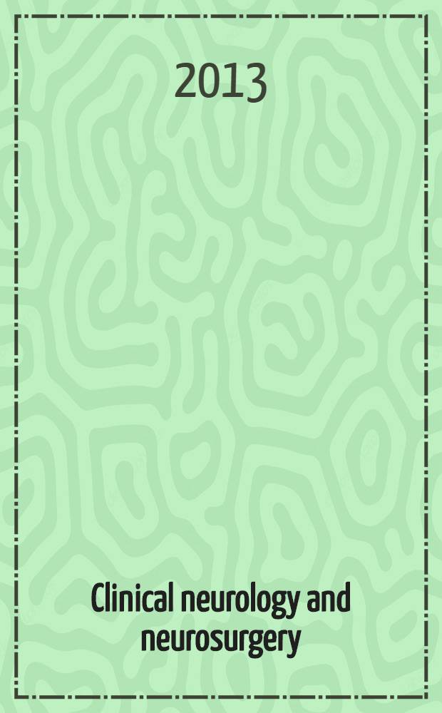 Clinical neurology and neurosurgery : J. of Netherlands soc. of neurology a. the Netherlands soc. of neurosurgeons. Vol. 115, № 6