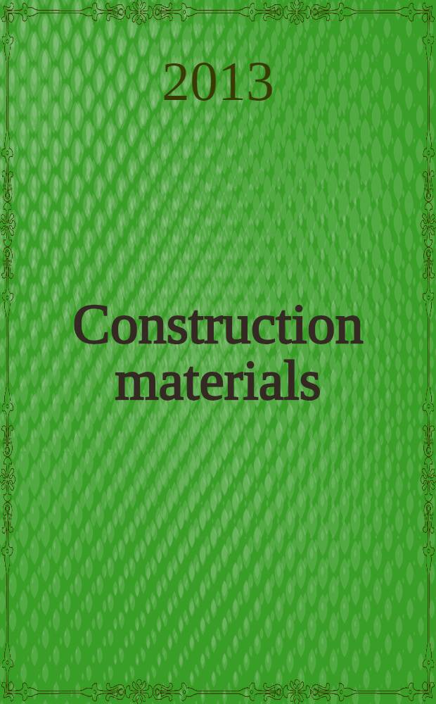 Construction materials : proceedings of the Institution of civil engineers. Vol. 166, iss. 5