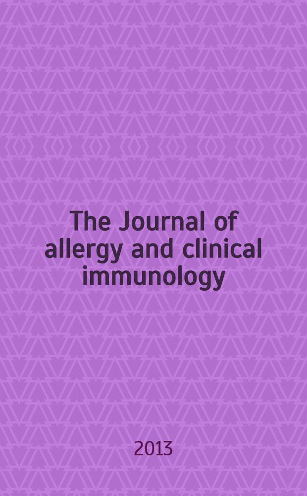 The Journal of allergy and clinical immunology : Including "Allergy abstracts" Offic. organ of Amer. acad. of allergy. Vol. 132, № 1