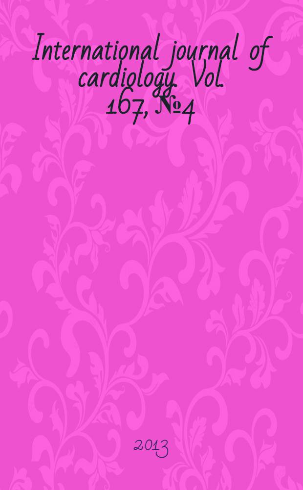International journal of cardiology. Vol. 167, № 4