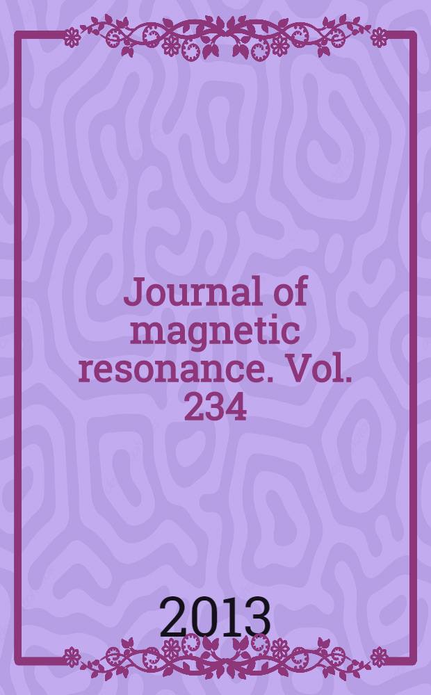 Journal of magnetic resonance. Vol. 234