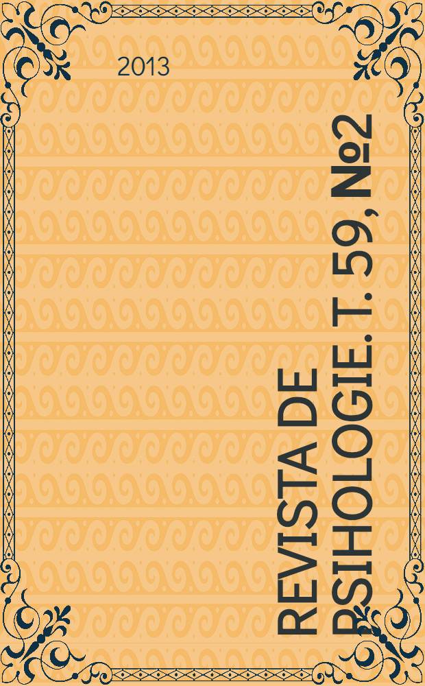 Revista de psihologie. T. 59, № 2