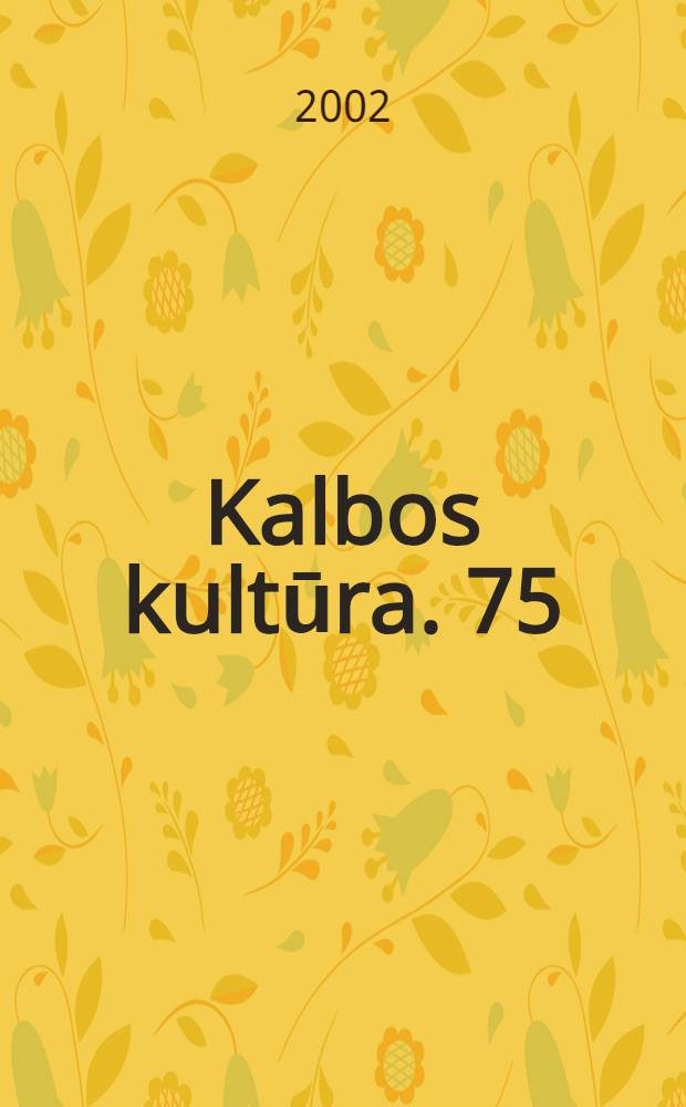 Kalbos kultūra. 75