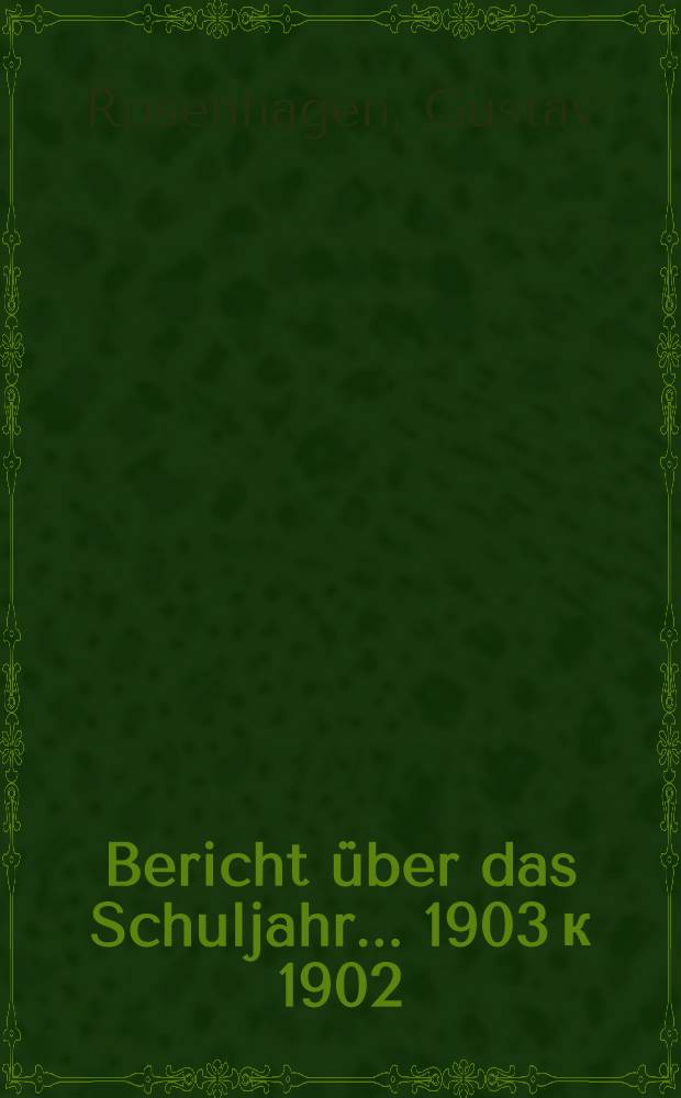 Bericht über das Schuljahr... 1903 к 1902/1903, wiss. Beil. = Строфа в немецкой классической балладе