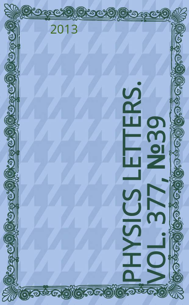 Physics letters. Vol. 377, № 39