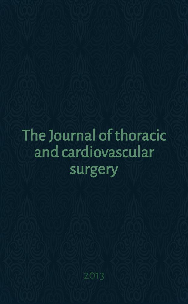 The Journal of thoracic and cardiovascular surgery : Official organ [of] the American association for thoracic surgery. Vol. 146, № 4