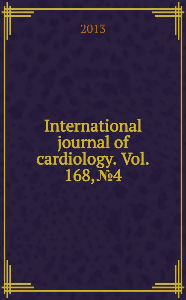 International journal of cardiology. Vol. 168, № 4