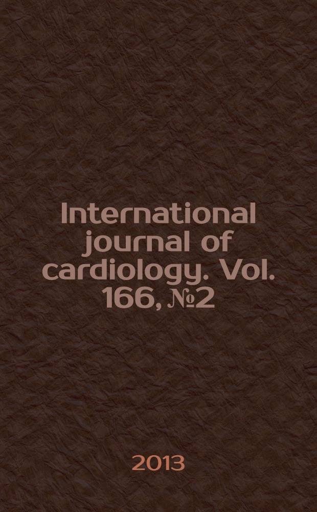 International journal of cardiology. Vol. 166, № 2