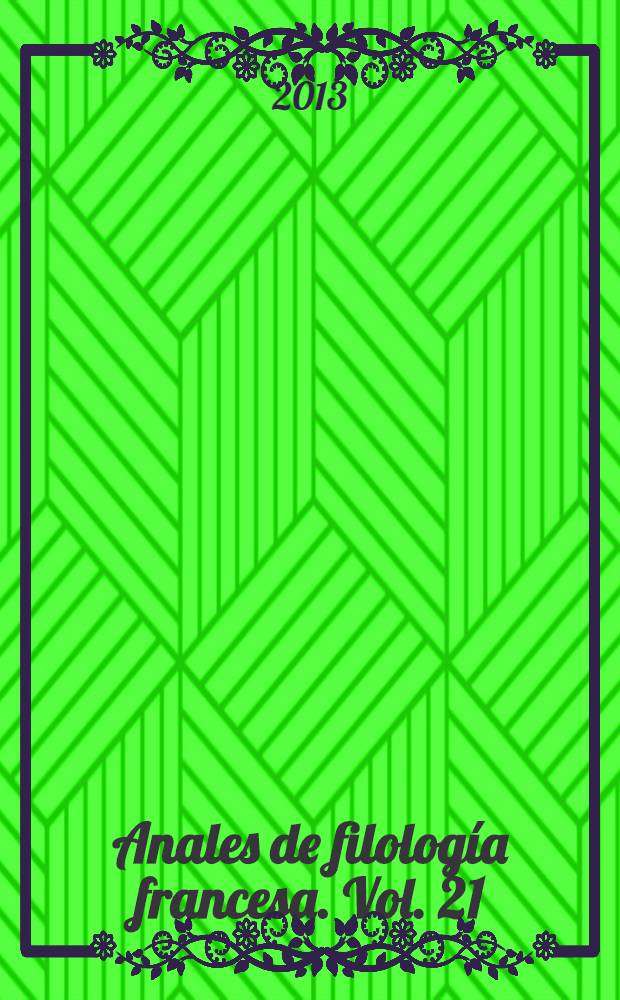 Anales de filología francesa. Vol. 21