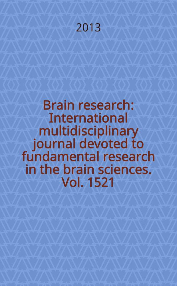 Brain research : International multidisciplinary journal devoted to fundamental research in the brain sciences. Vol. 1521