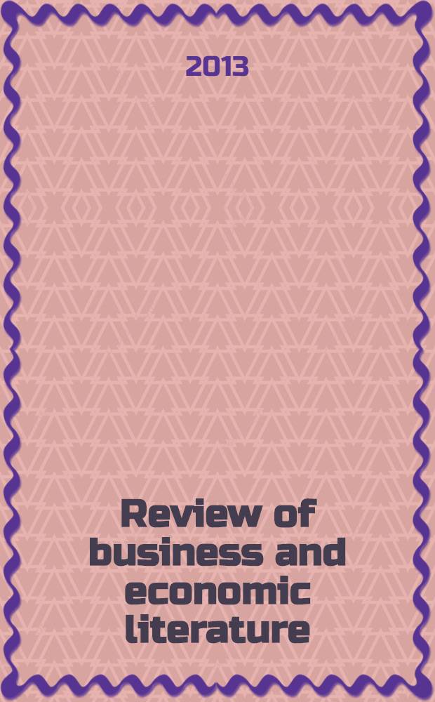 Review of business and economic literature : ReBEL quarterly. Vol. 58, iss. 1